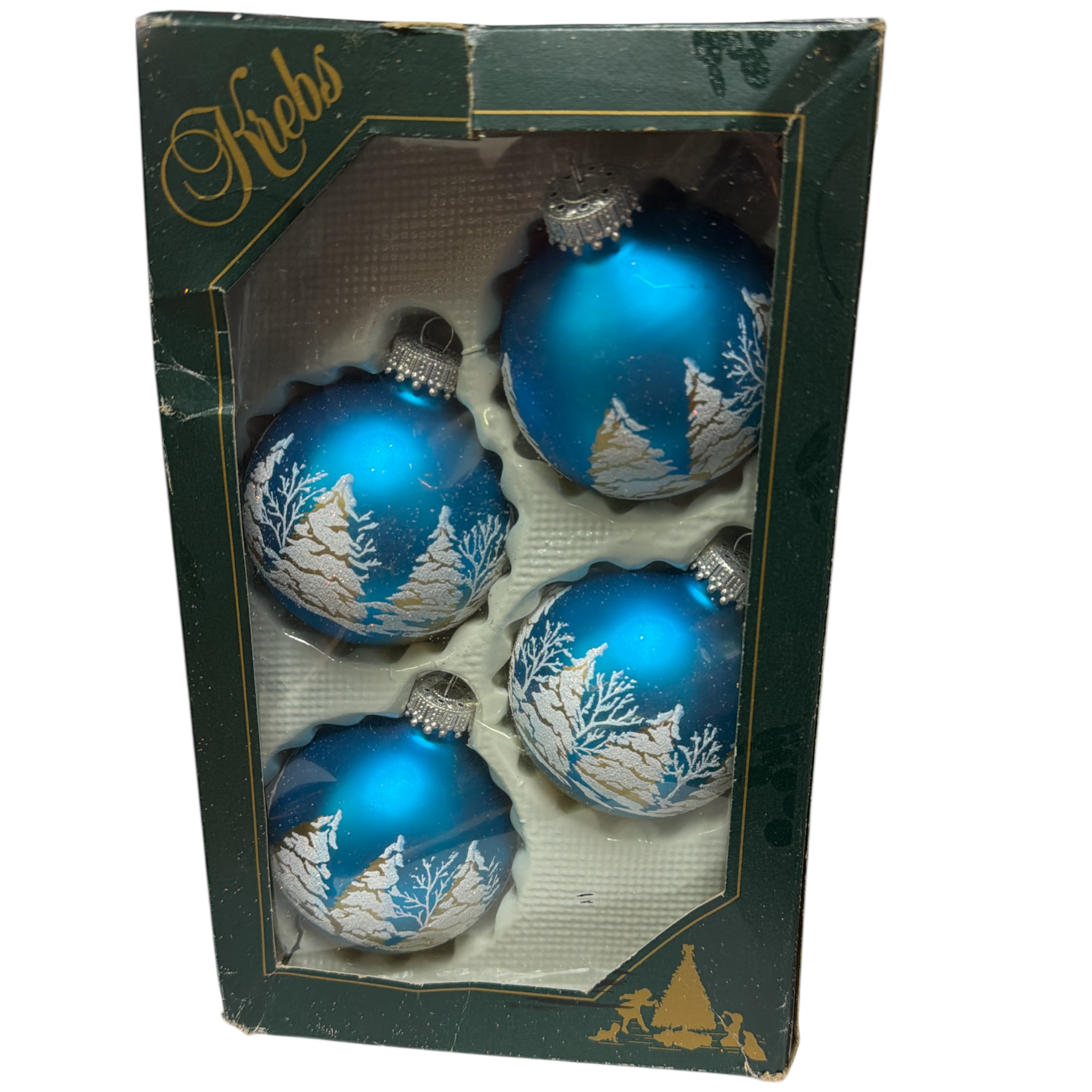 Krebs Glass Ornament 4 pack - Turquoise Bliss