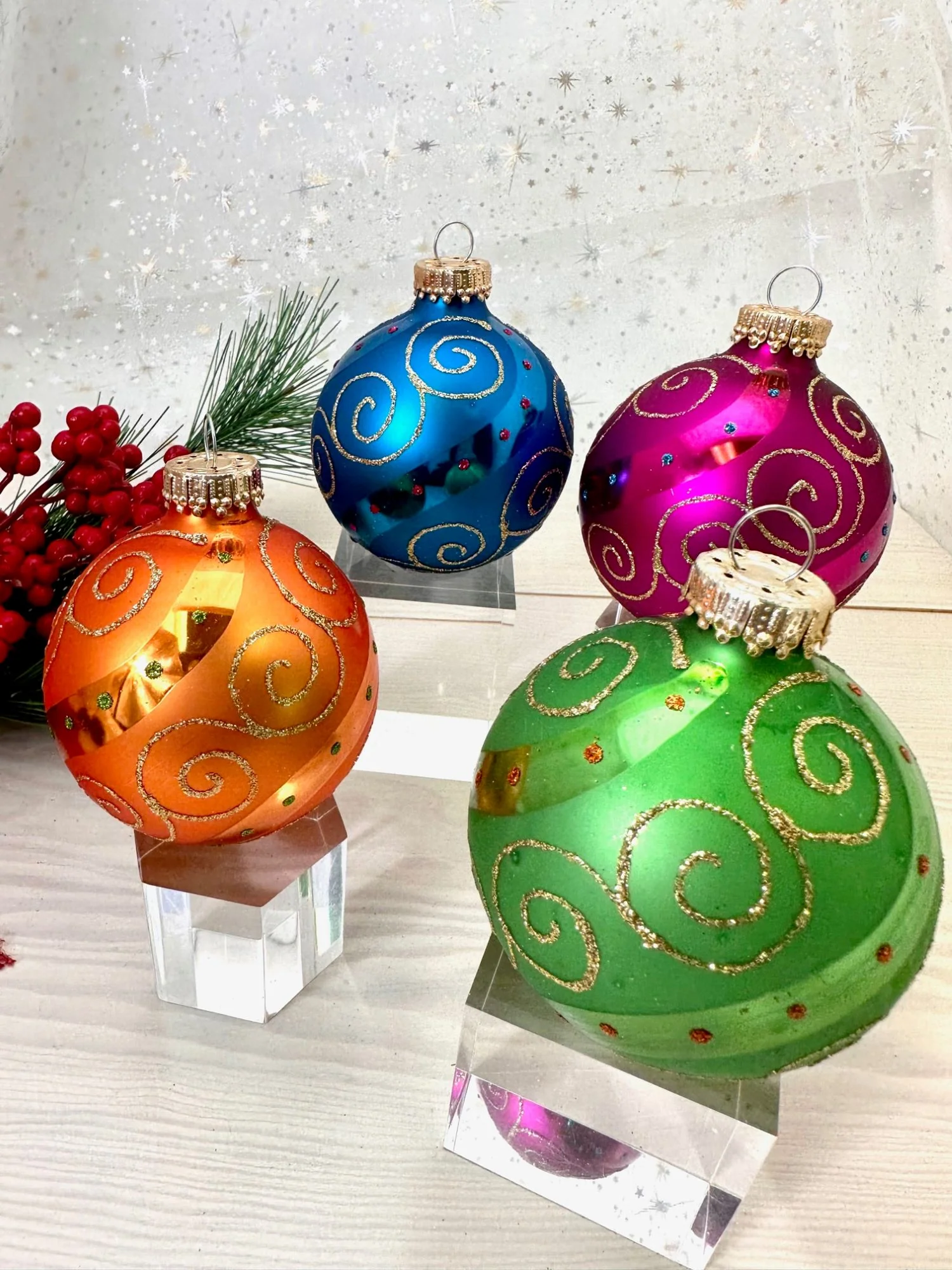 Krebs Value Glass Ornament 4 pack - Candy Brights