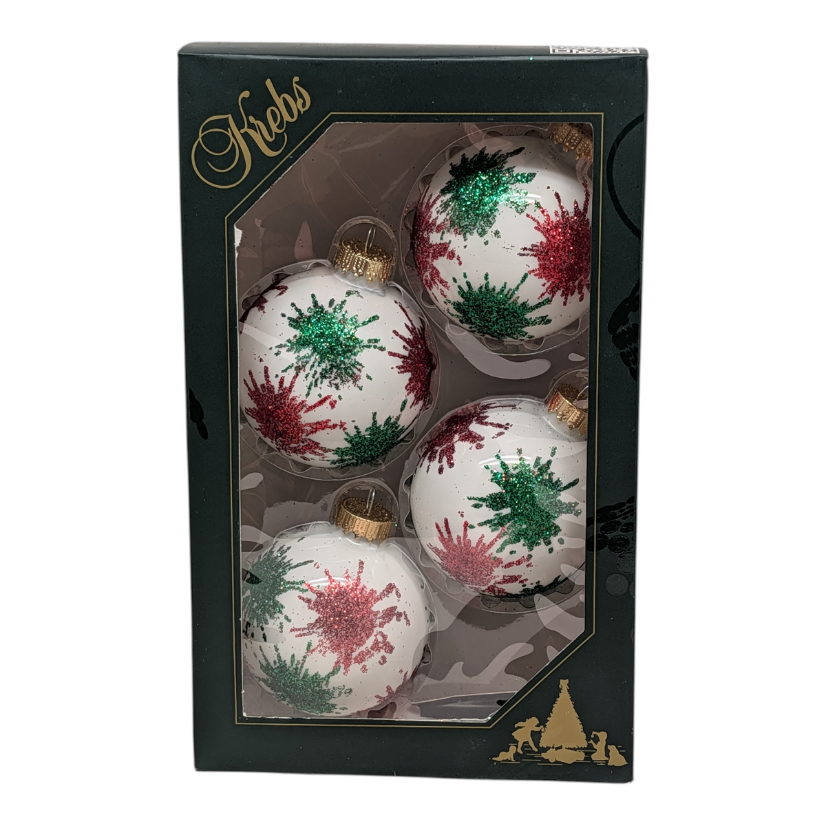 Krebs Value Glass Ornament 4 pack - Paint Splatter