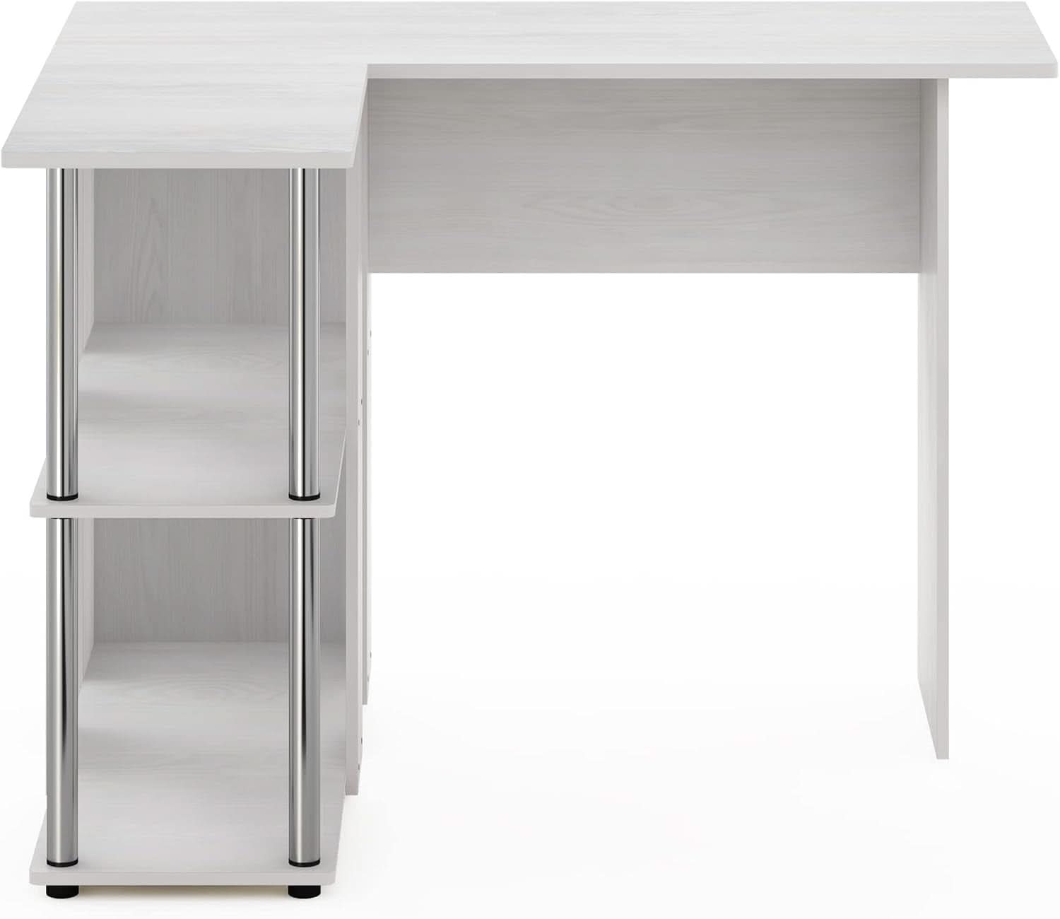 L Shape Desk with Bookshelf for Space Efficiency