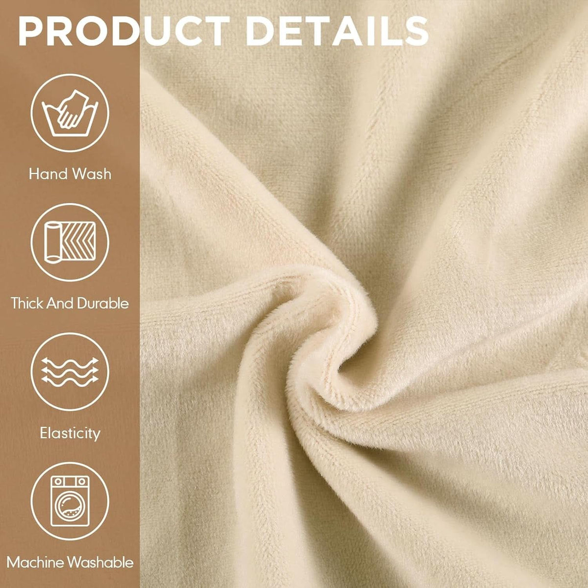 L Shape Sectional Recliner Sofa Cover 5 Seat Beige Velvet Slipcover