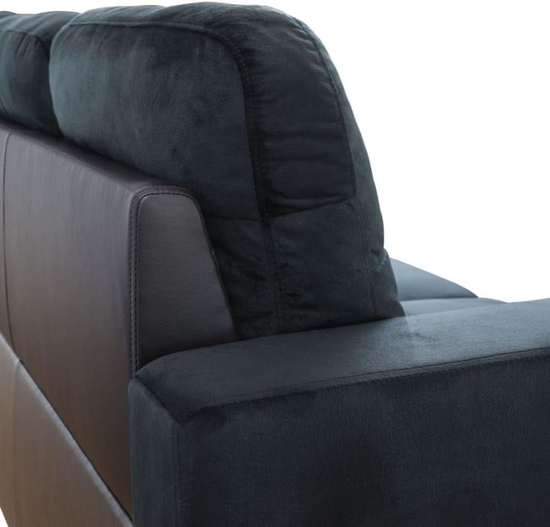 L Shaped 3 Piece Sofa Set With Storage Ottoman Dark Blue