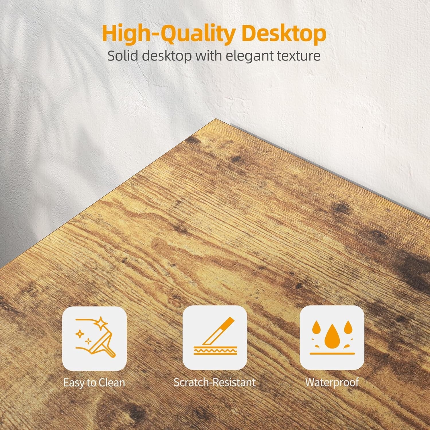 L Shaped Compact Computer Desk 47 Inch With Power Outlets