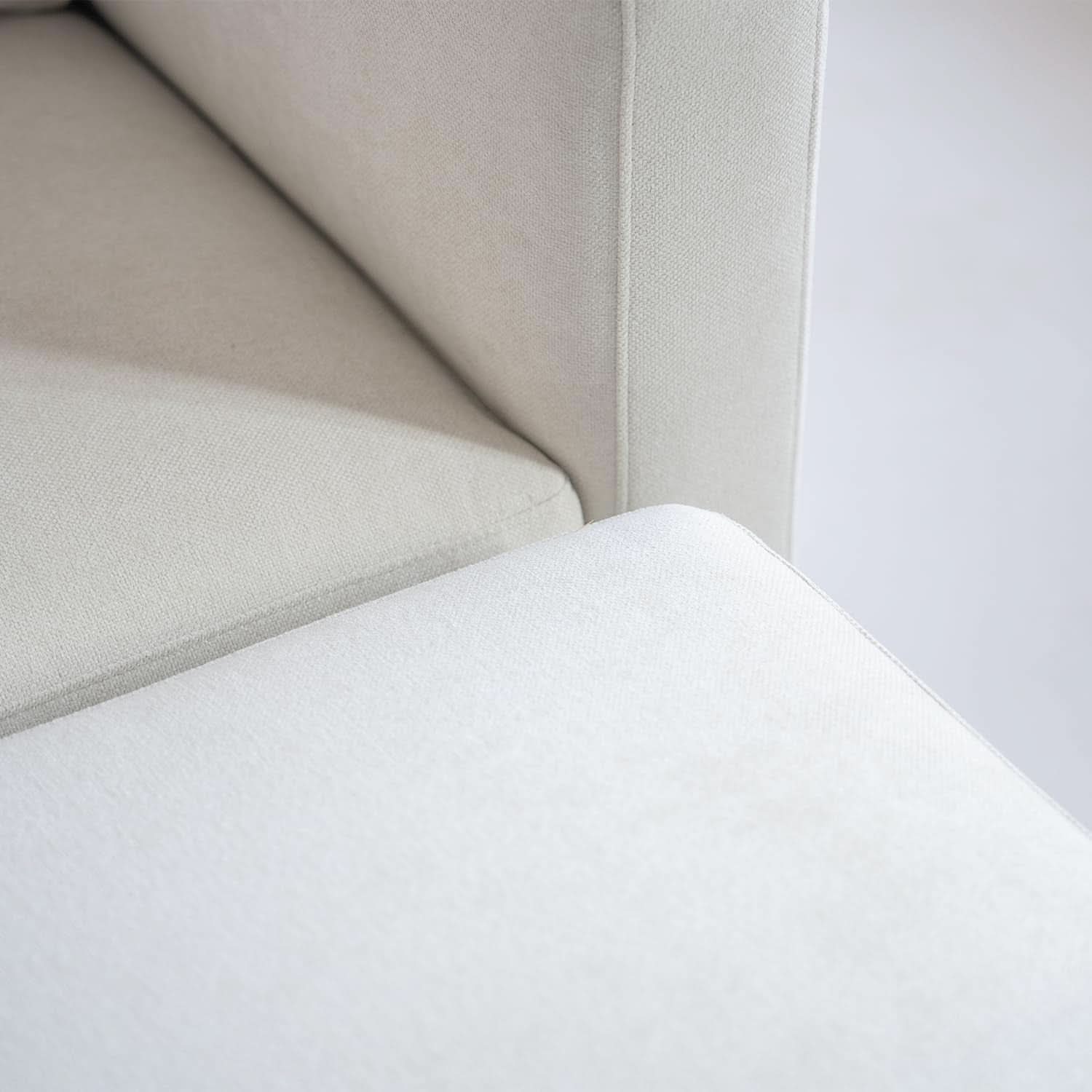 L Shaped Convertible Modular Sectional Sofa Cream Chaise