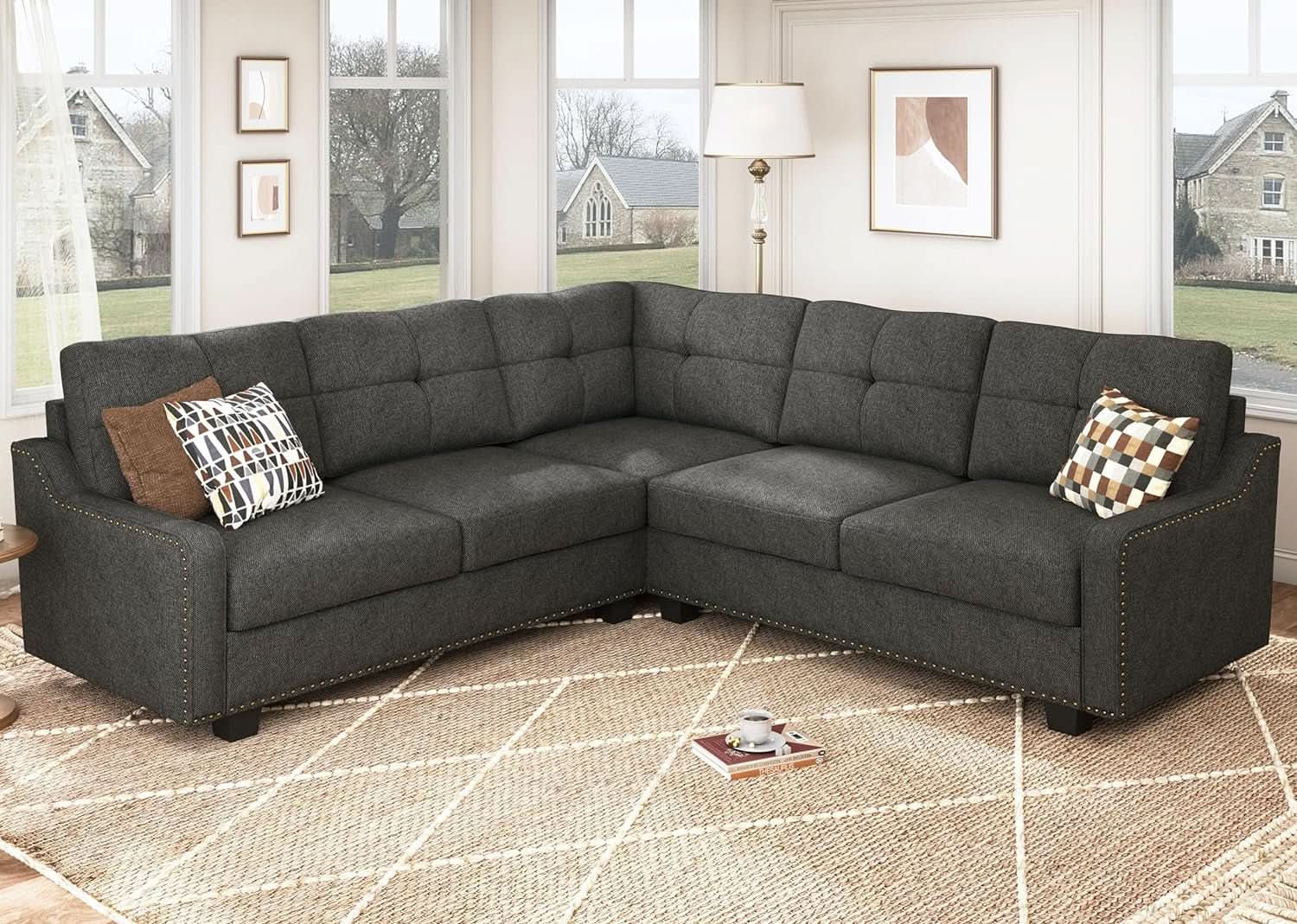 L Shaped Convertible Sectional Sofa for Small Spaces