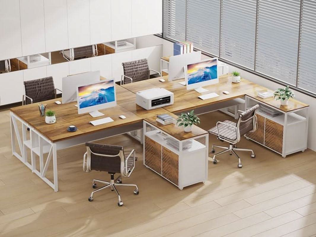L Shaped Desk Walnut Sixty Three Inch Executive Desk