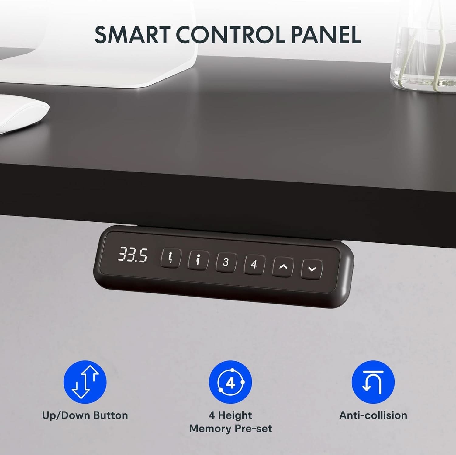 L Shaped Electric Height Adjustable Desk with Drawer