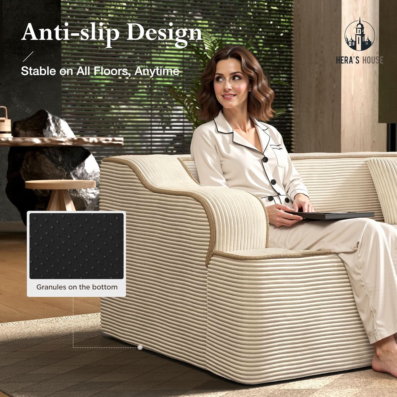 L Shaped Modern Sofa with Chaise and Pillows