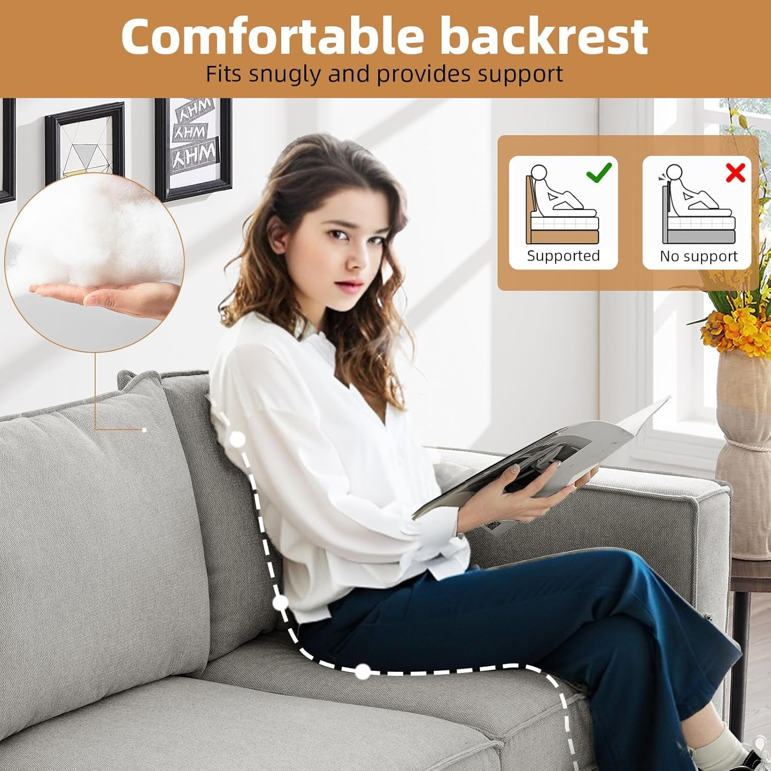 L Shaped Modular Sectional Sofa with Storage Ottoman
