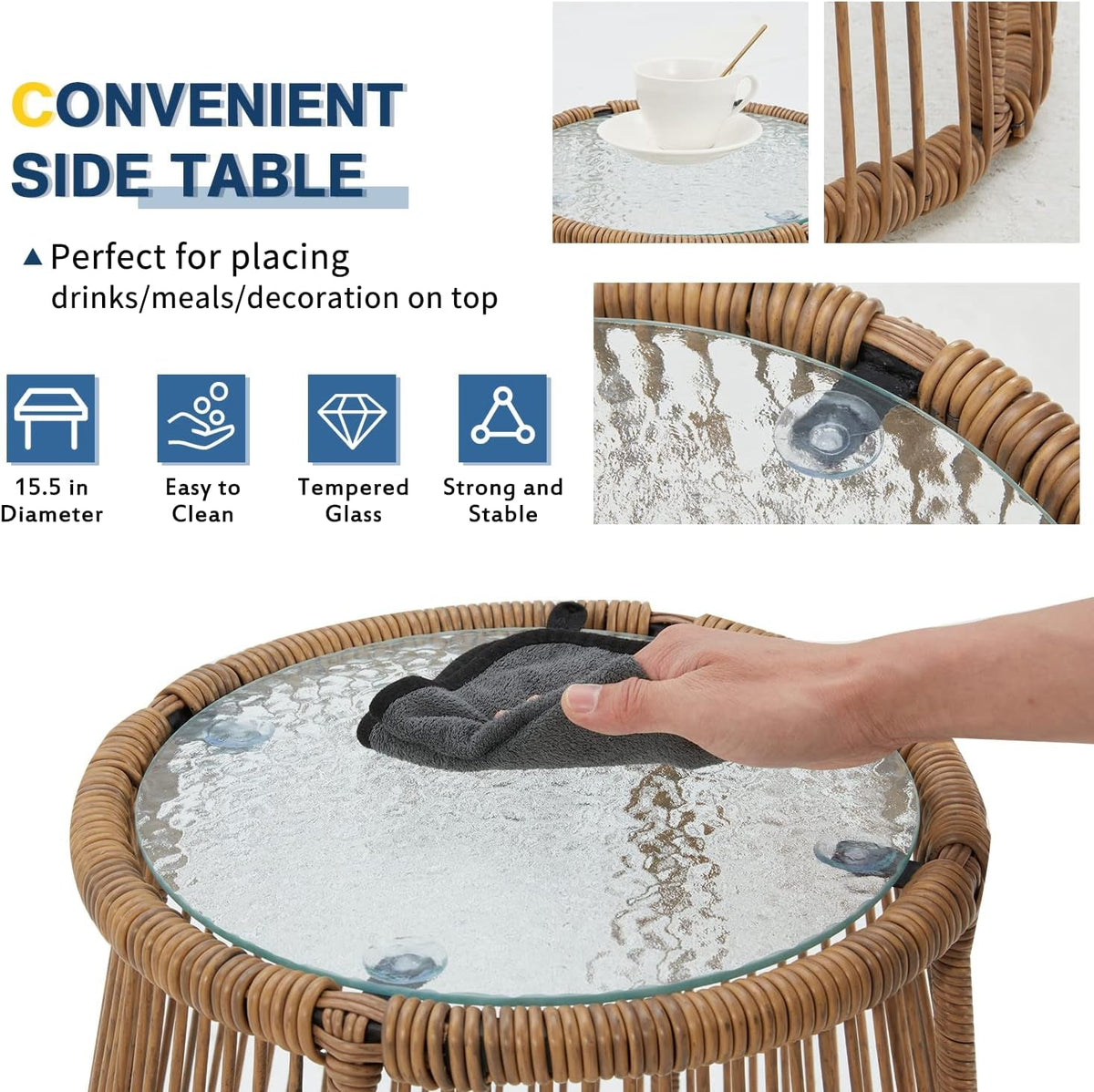 L Shaped Patio Furniture Set with Thick Cushions