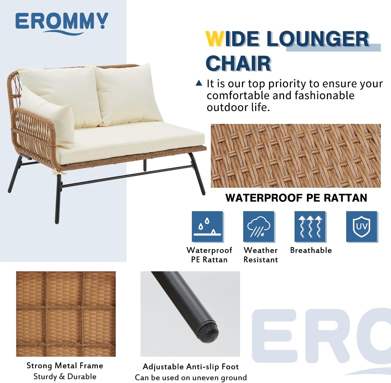 L Shaped Patio Furniture Set with Thick Cushions