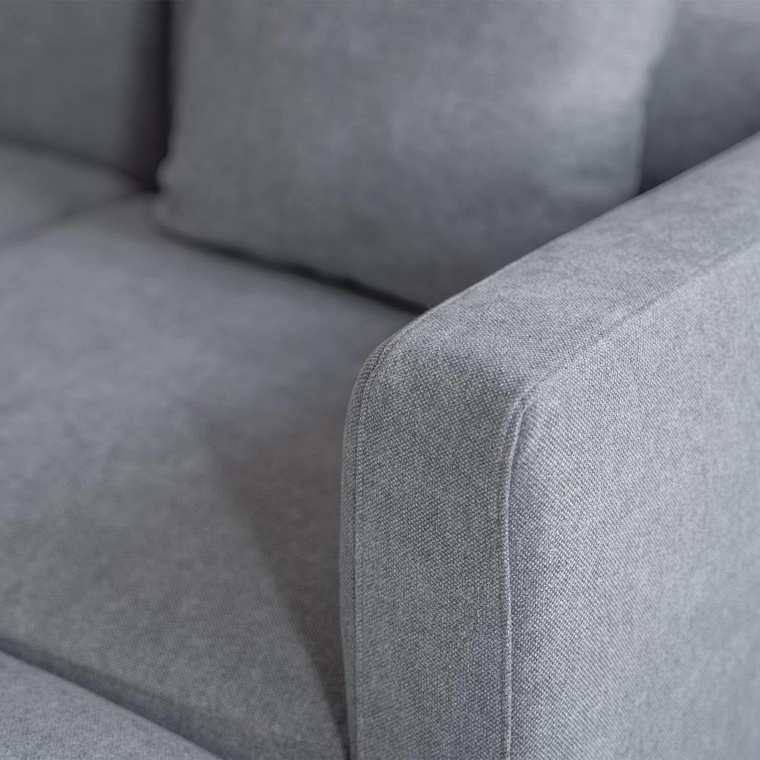 L Shaped Sectional Sofa Convertible In Linen Grey Modern