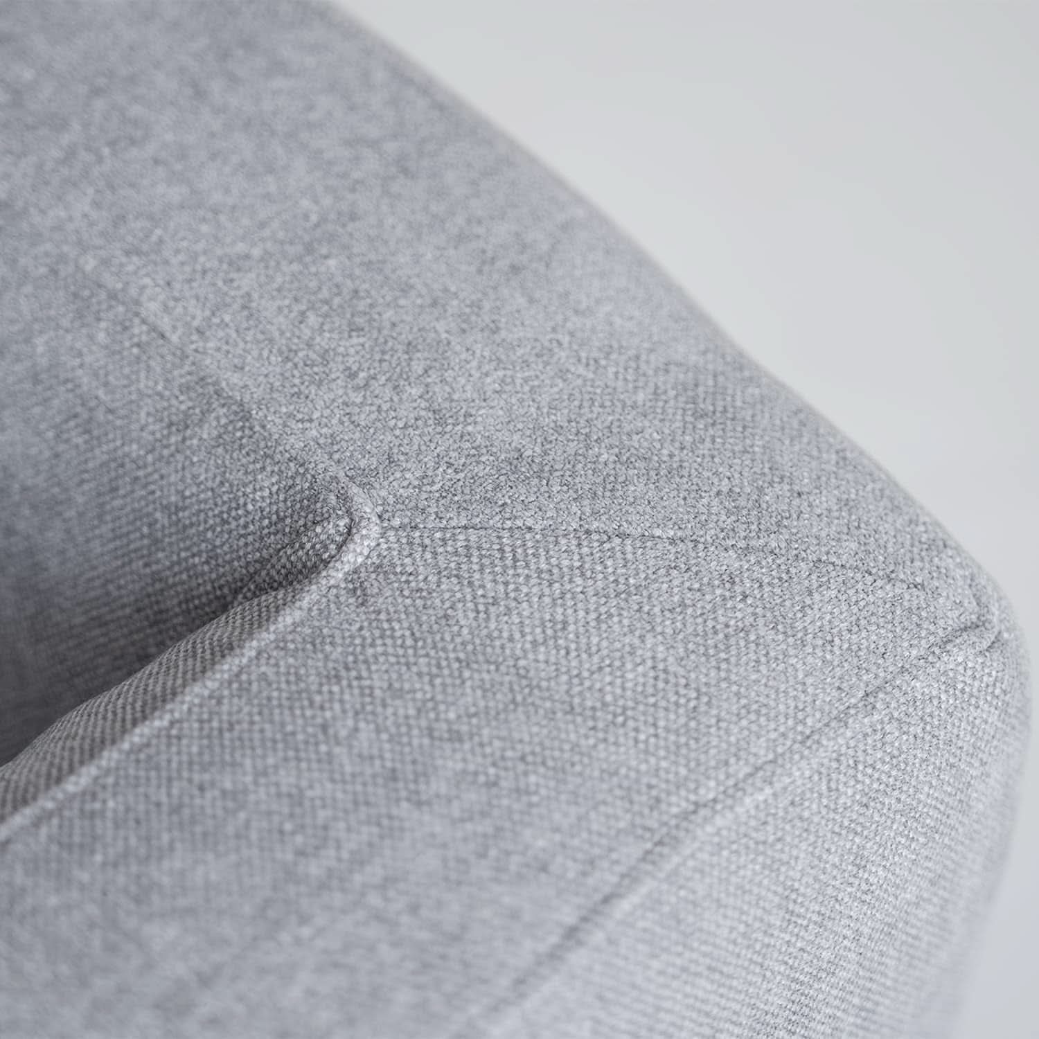 L Shaped Sectional Sofa Convertible In Linen Grey Modern