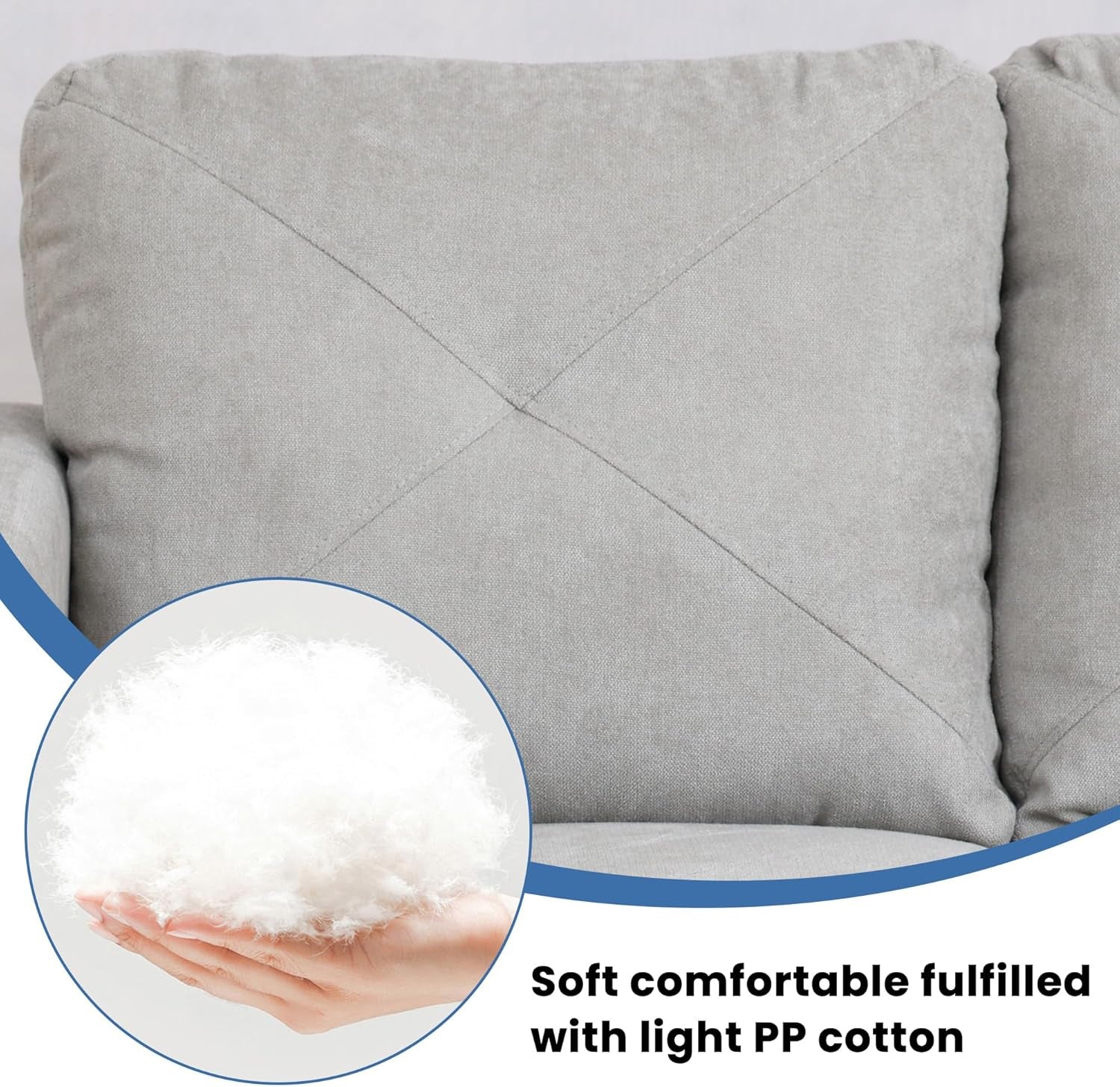 L Shaped Sectional Sofa Set 5 Seat Space Saving Couch