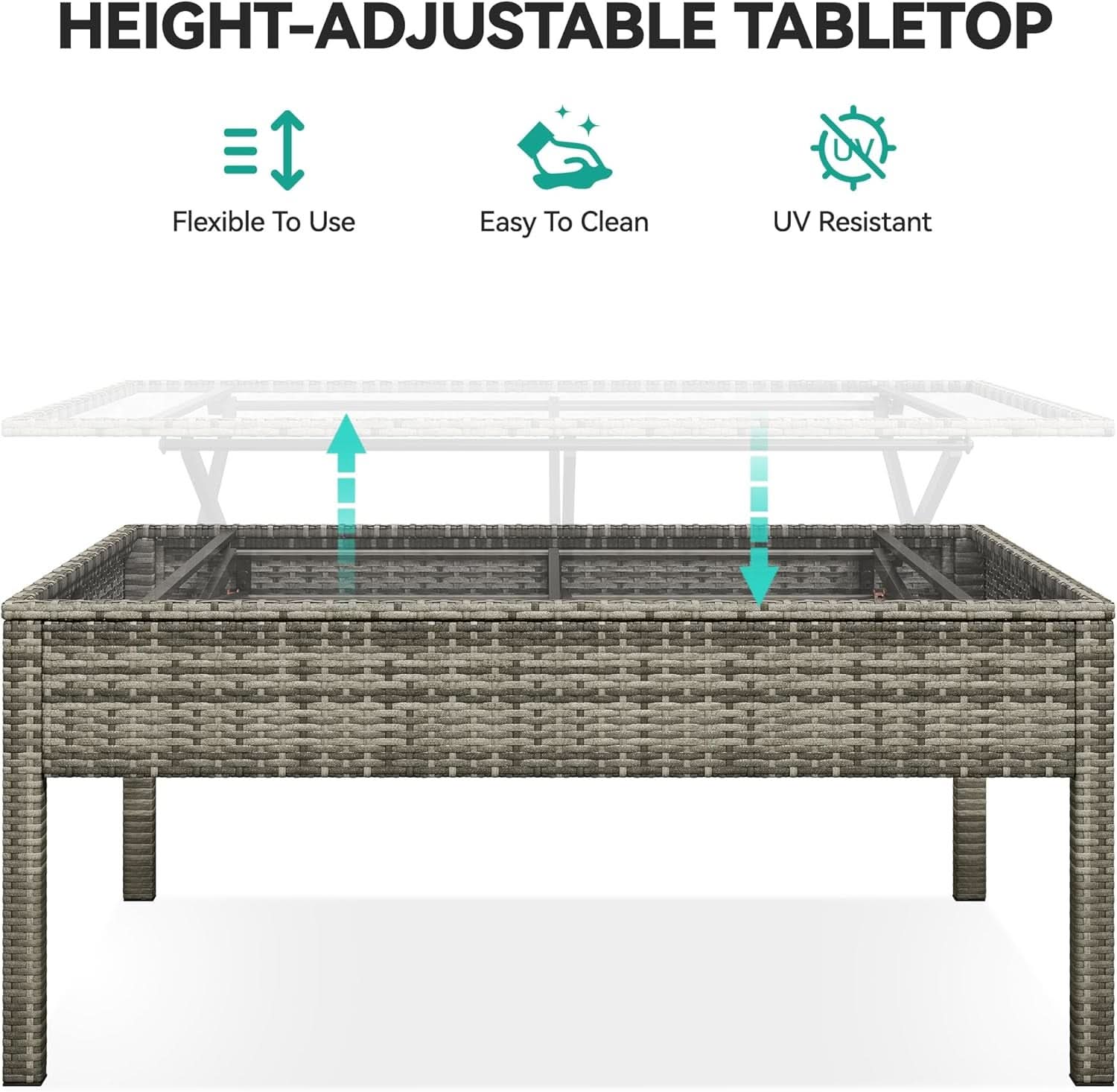 L Shaped Sectional Sofa Set With Lift Top Table Gray