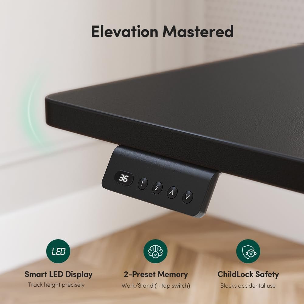 L Shaped Standing Desk 75x63 Electric Height Adjustable