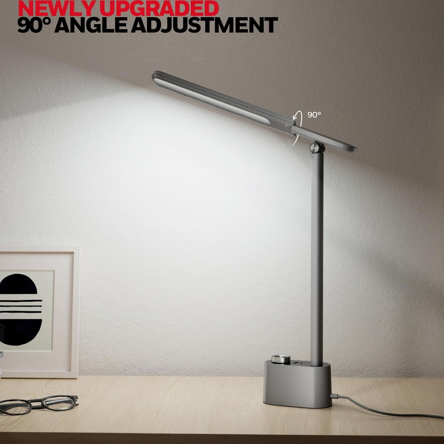LED Desk Lamp H01 Pro Sunturalux 3 Color Modes Grey