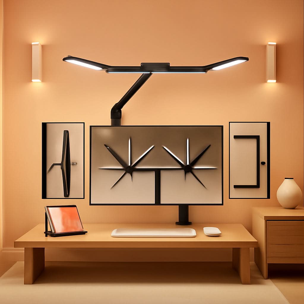 LED Desk Lamp With Clamp Stepless Dimming Home Office