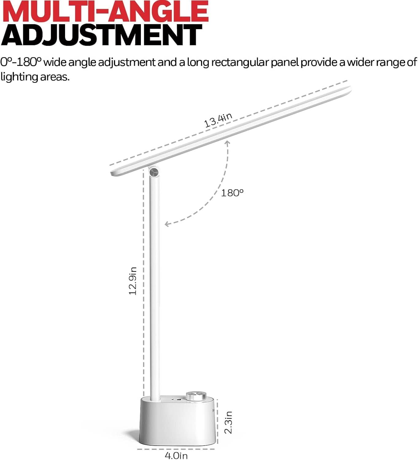 LED Desk Lamp With USB Ports And Dimmable Eye Caring