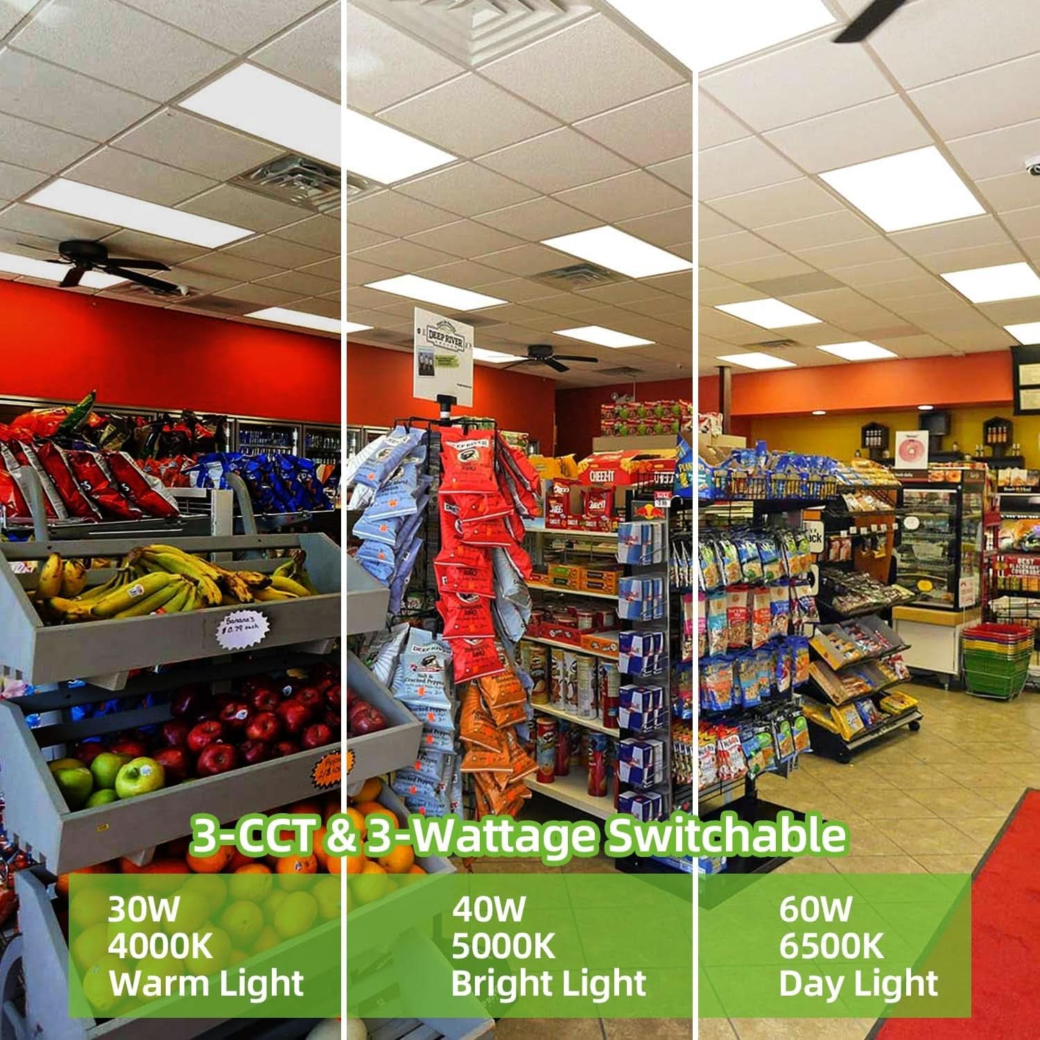 LED Flat Panel Troffer 2x4 Ft CCT Selectable 6 Pack