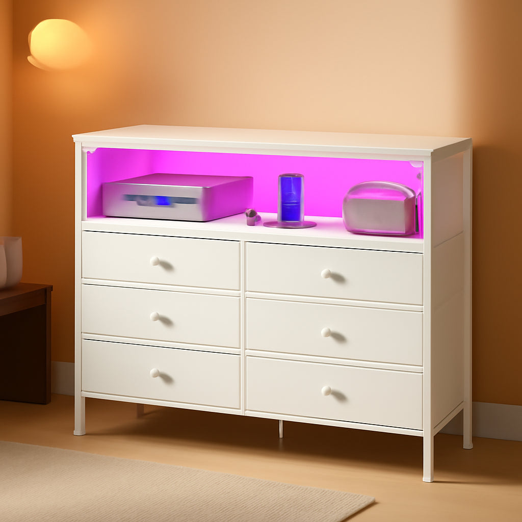 LED TV Stand Dresser With 7 Drawers For 50 Inch TVs