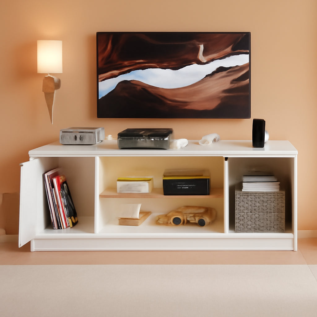 LED TV Stand For 55 To 65 Inch TVs With Power Outlets