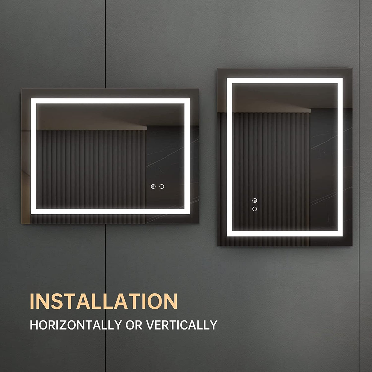 LED Wall Mounted Bathroom Mirror With Anti Fog Energy Saving