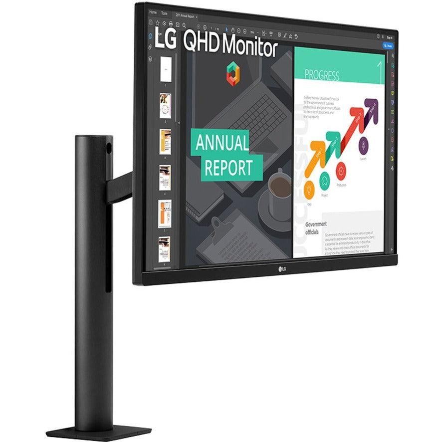 LG 27" IPS QHD Ergo Monitor - Ergonomic Stand USB Type-C | TechSoft 27BN88Q-B