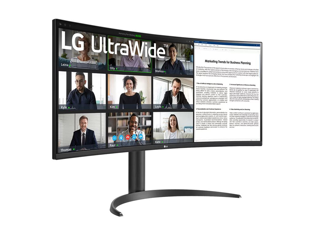 LG 34BR55QC-B 34" UltraWide Curved Monitor - WQHD IPS Display with HDR10 for Business Productivity
