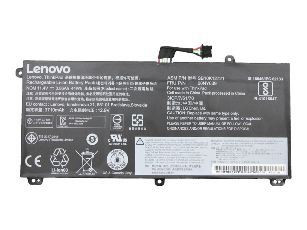LG Chem - Notebook battery - lithium ion - 3860 mAh - 44 Wh - FRU - for ThinkPad T560 20FJ