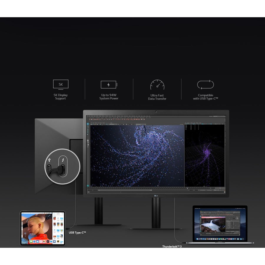 LG UltraFine 27MD5KLB-B 27" 5K UHD LCD Monitor - 16:9