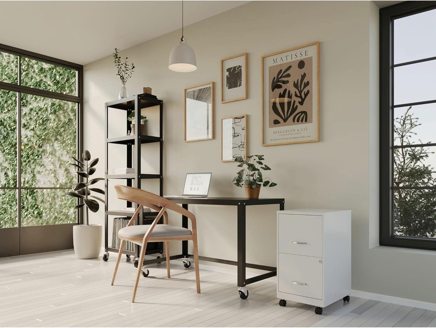LYS SOHO White Mobile File Cabinet 3 Drawer 26.5x14.3x18 In