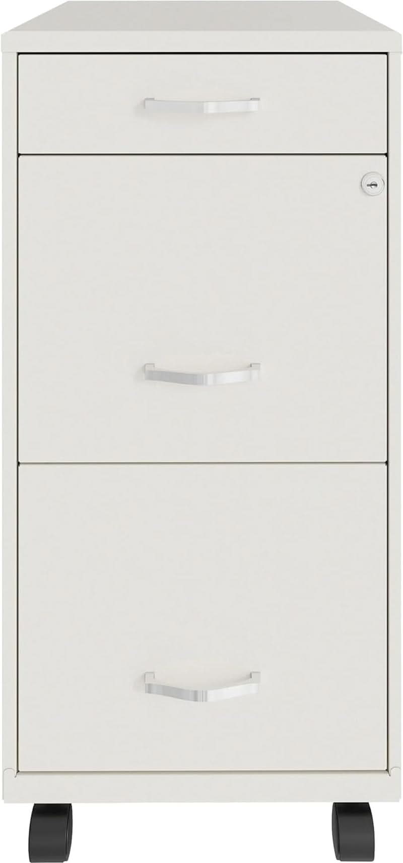 LYS SOHO White Mobile File Cabinet 3 Drawer 26.5x14.3x18 In