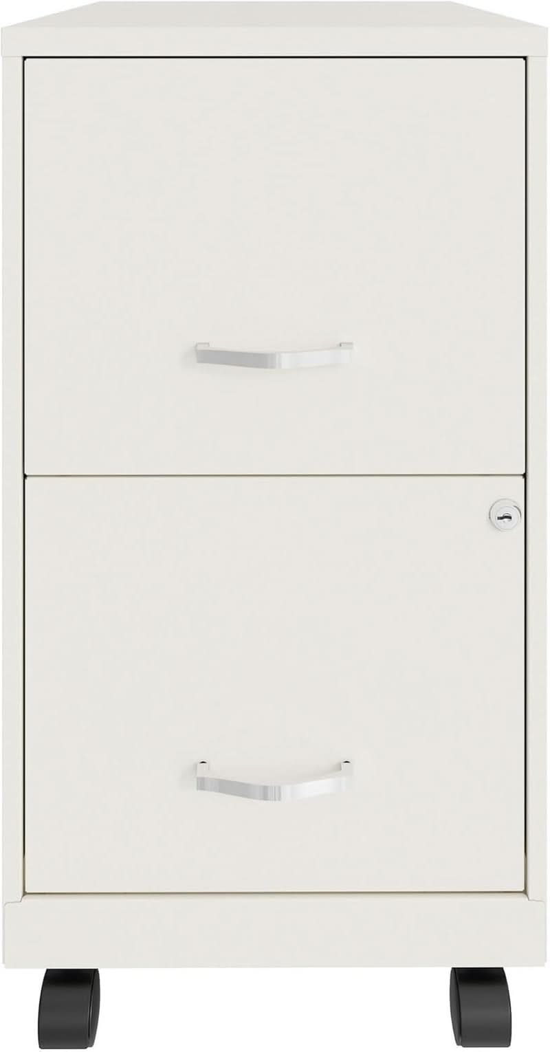 LYS SOHO White Mobile File Cabinet With Locking Two Drawers