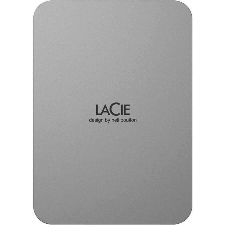LaCie STLP1000400 1 TB Portable Hard Drive - External - Moon Silver