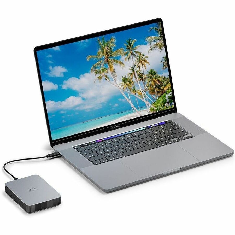 LaCie STLP1000400 1 TB Portable Hard Drive - External - Moon Silver