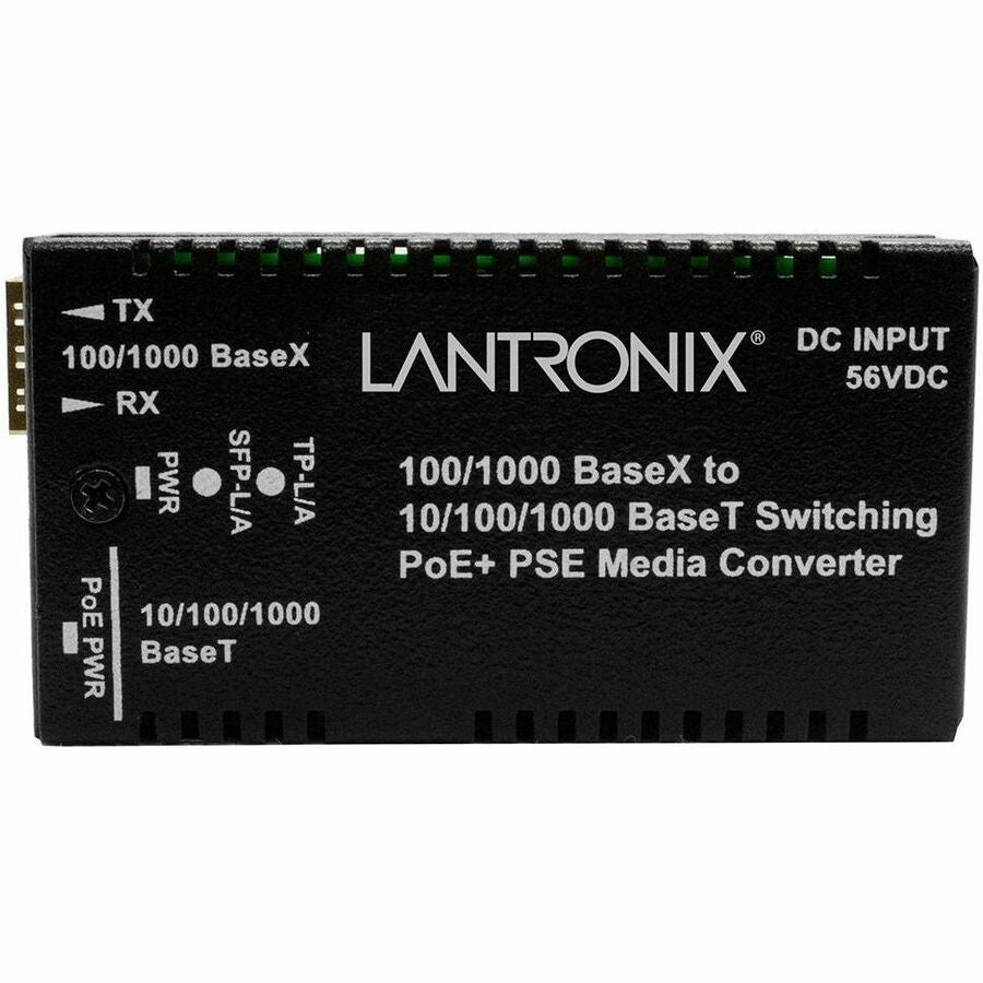 Lantronix M/GE-PSW-PSE-01 Transceiver/Media Converter - 1 x Network (RJ-45) - 1x PoE+