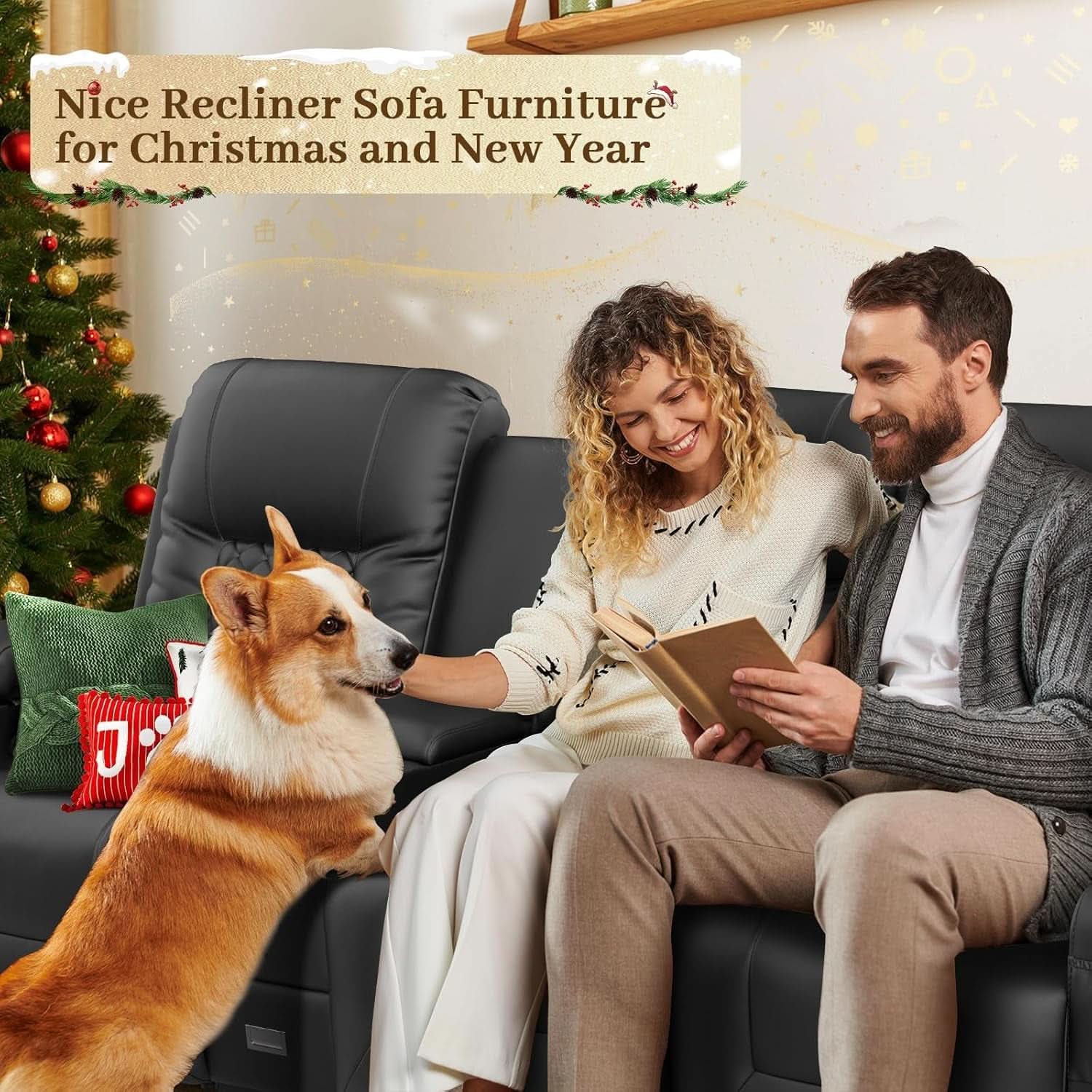 Large 3 Seat Recliner Sofa with USB Ports