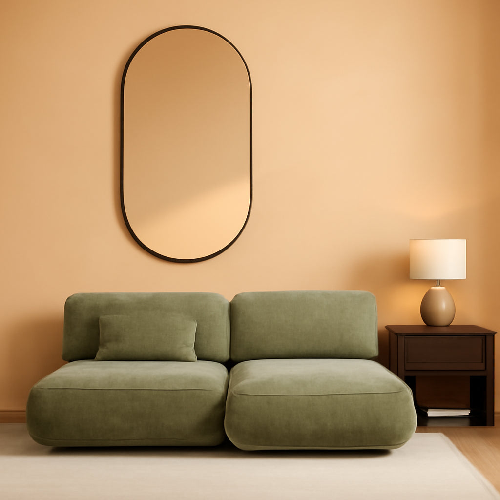 Large Asymmetrical Wall Mirror Black Bathroom Vanity Decor