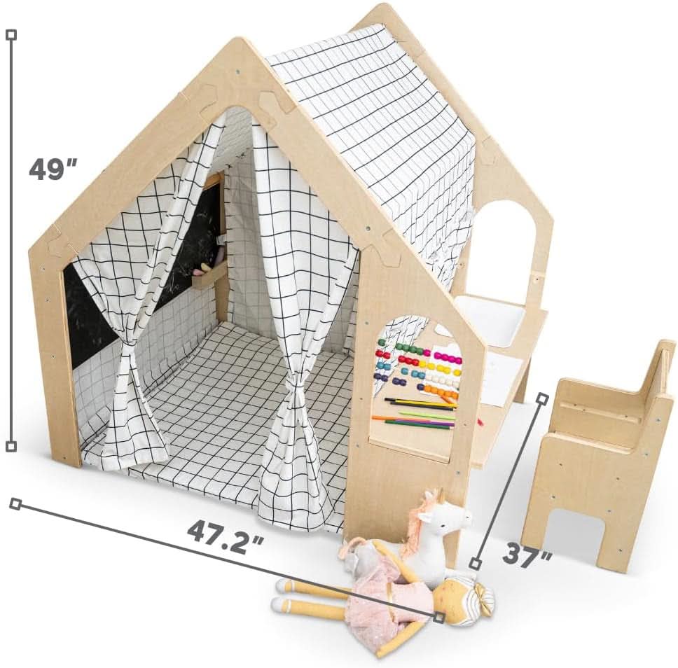 Large Colorful Indoor Playhouse FiveInOne Chalkboard