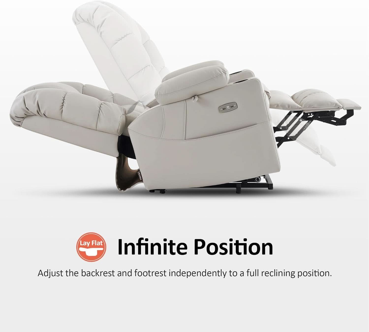 Large Dual Motor Power Lift Recliner With Massage And Heat
