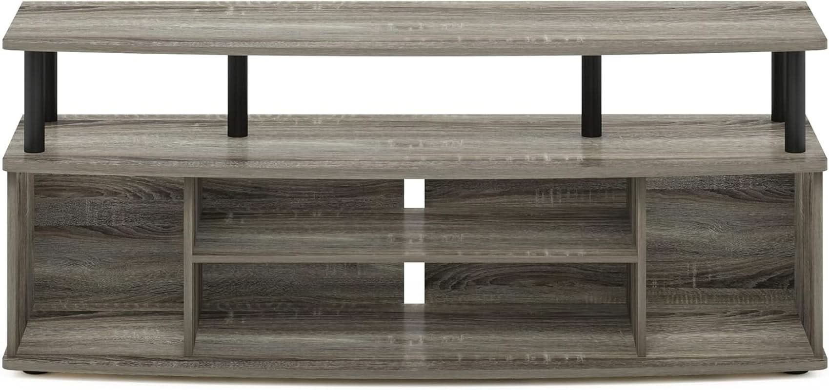 Large Entertainment Center for 55 Inch TV Oak and Black