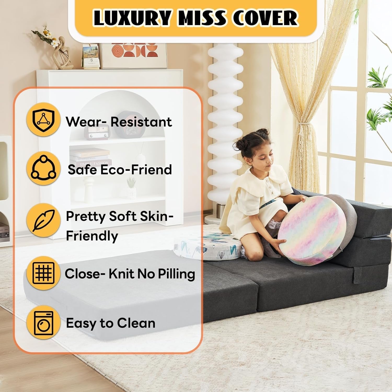 Large Foldable Sofa Bed Soft Foam Convertible Chair