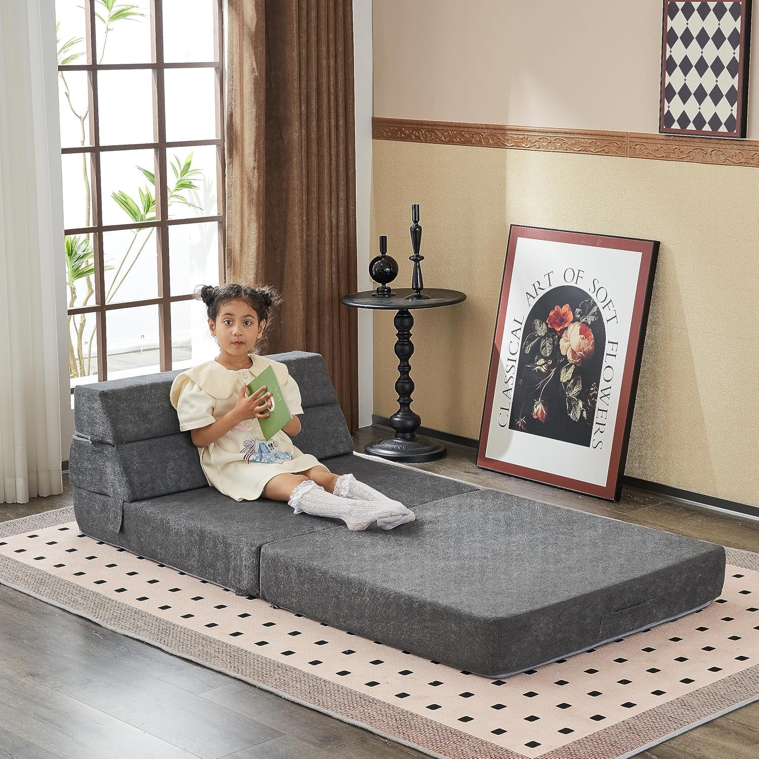 Large Foldable Sofa Bed Soft Foam Convertible Chair
