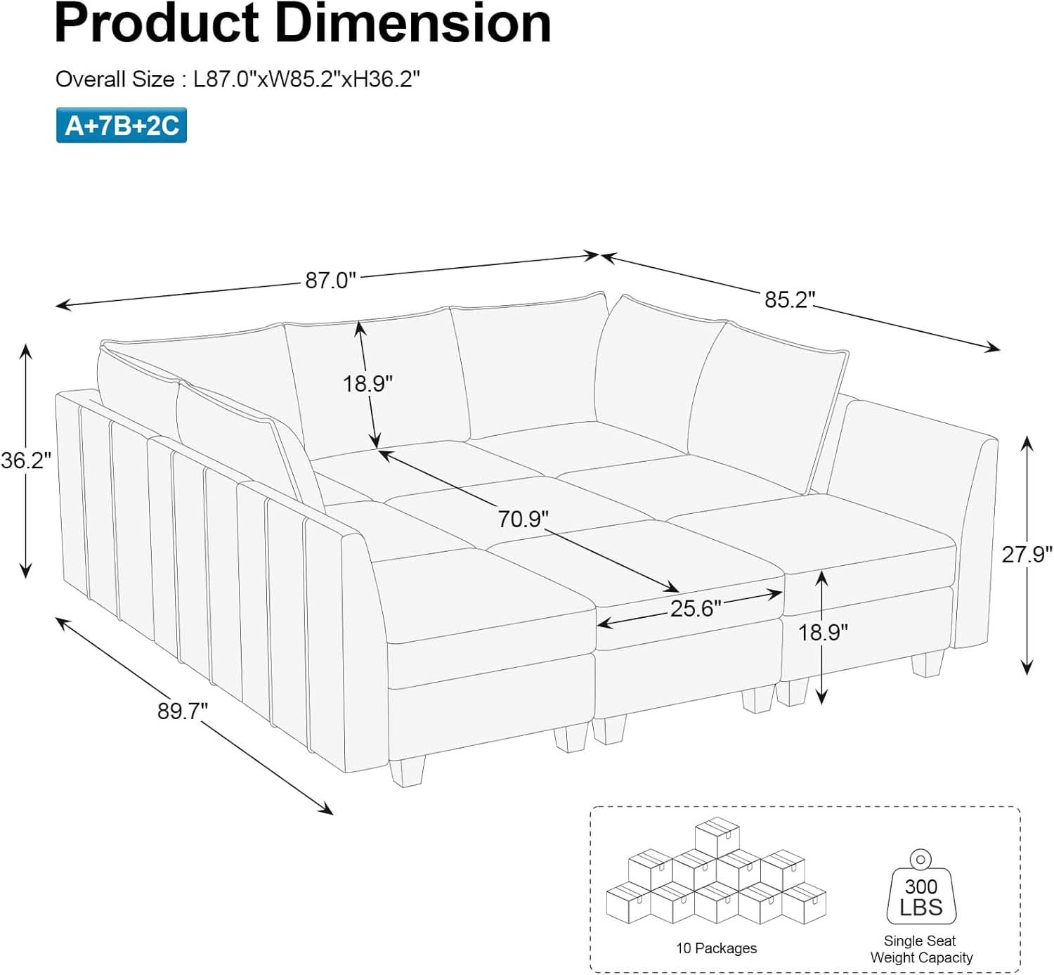 Large Modular Sectional Sofa Bed with Storage Comfort