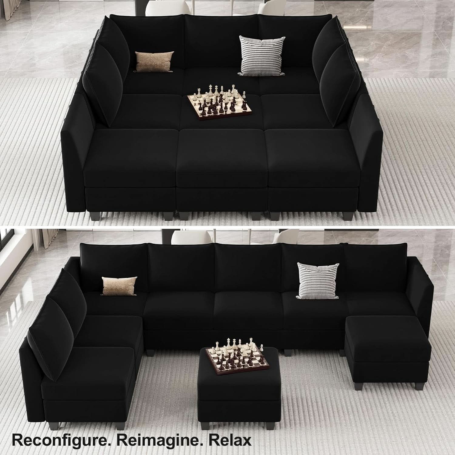 Large Modular Sectional Sofa Bed with Storage Comfort
