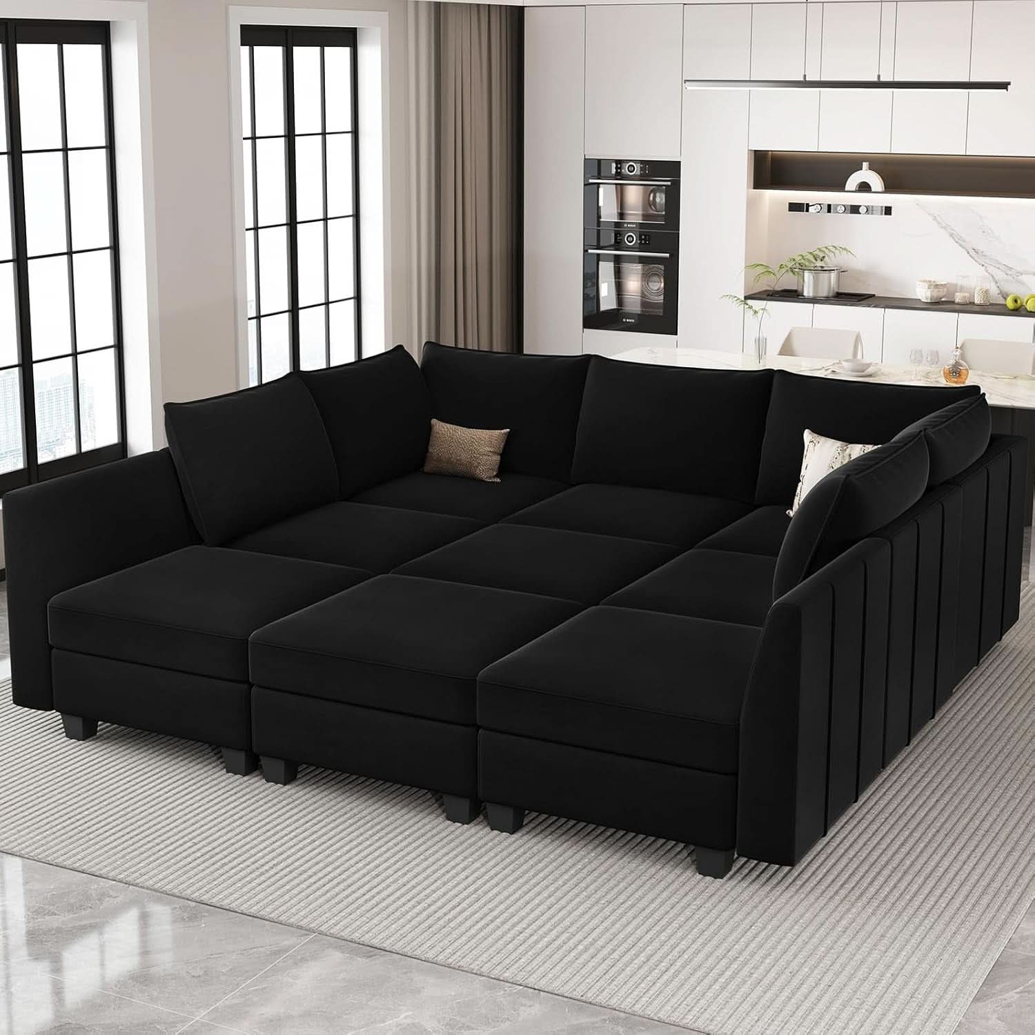Large Modular Sectional Sofa Bed with Storage Comfort