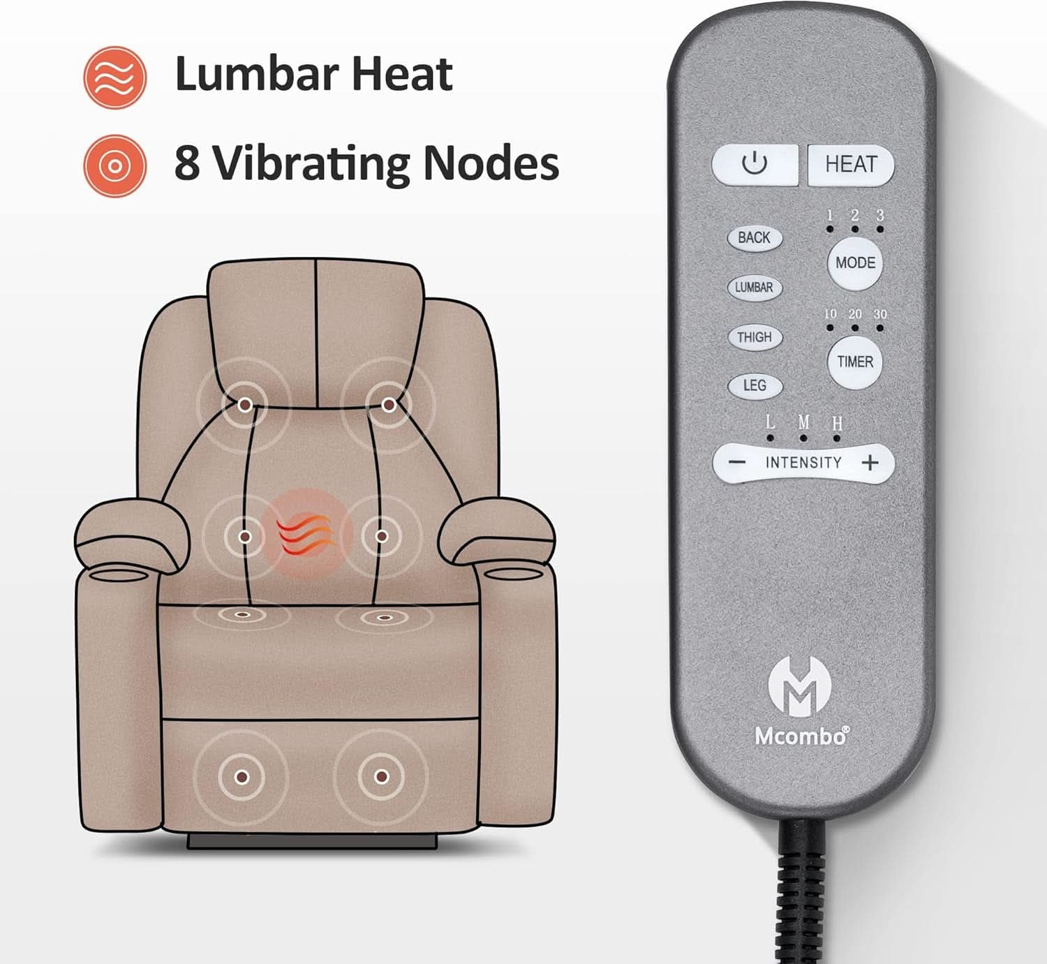 Large Power Lift Recliner Chair With Massage And Heat