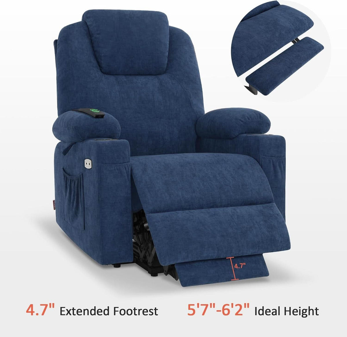Large Power Lift Recliner Chair With Massage And Heat