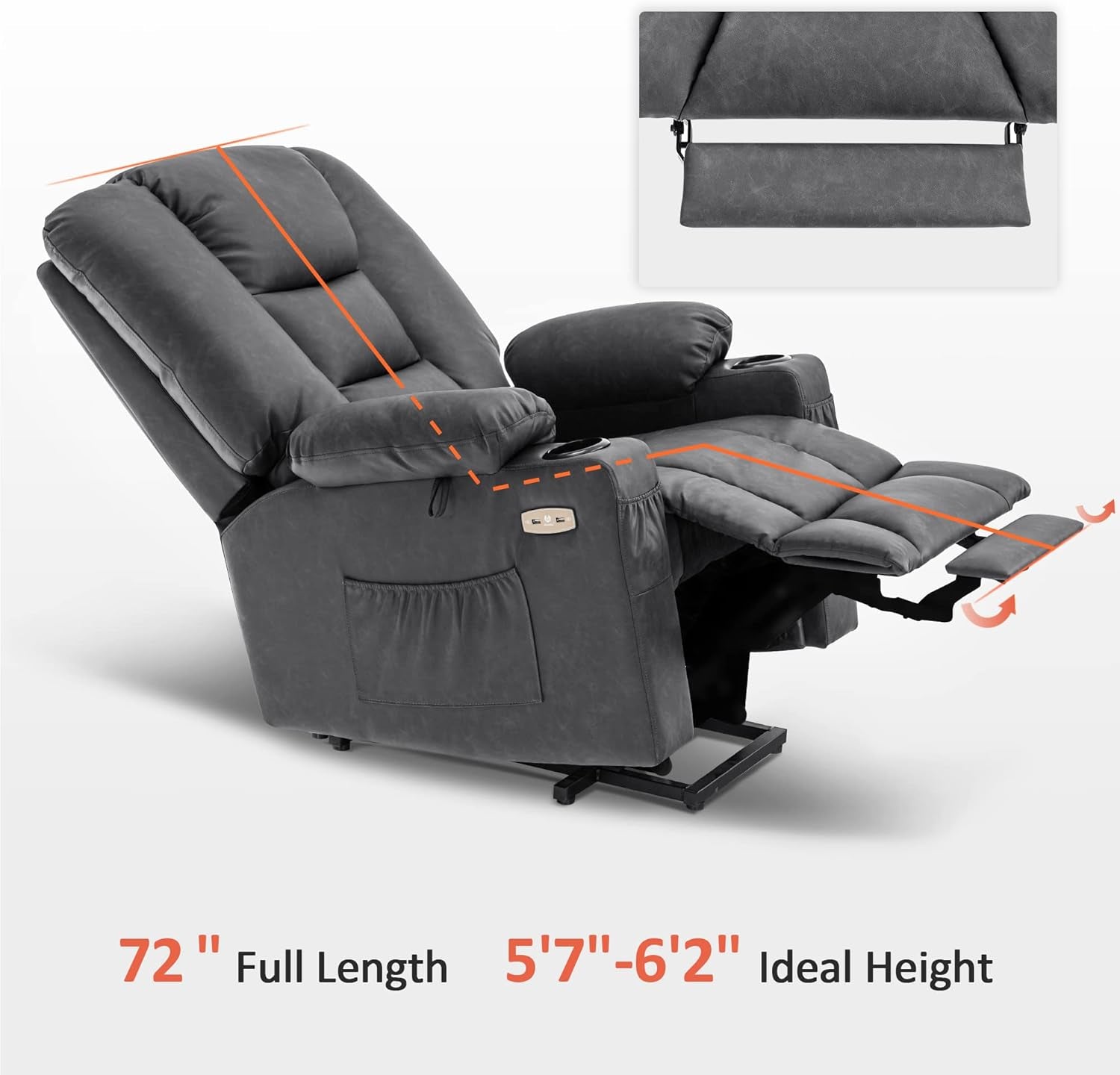 Large Power Lift Recliner Chair With Massage And Heat
